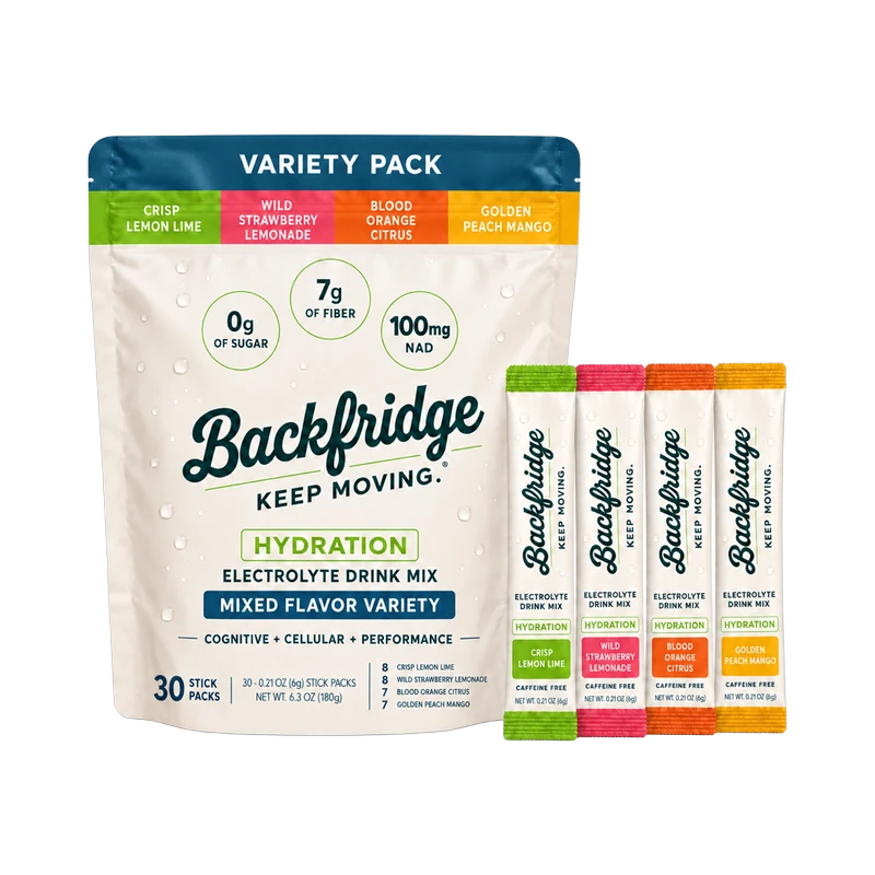 Backfridge Hydration variety pack, 30 stick pack pouch with one stick in each flavor